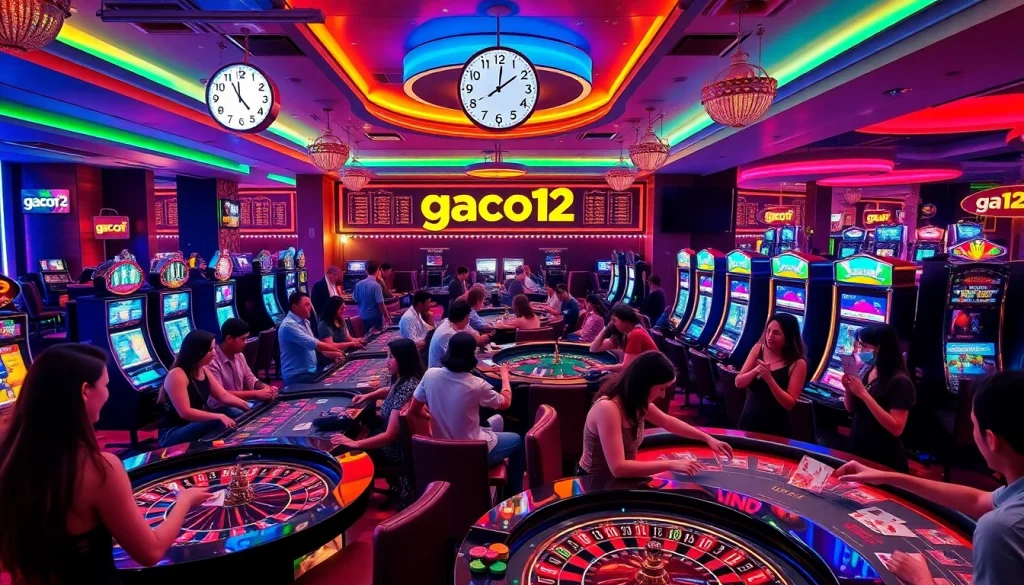 Experience the excitement of gacor123 at the bustling casino floor with vibrant gaming activities.